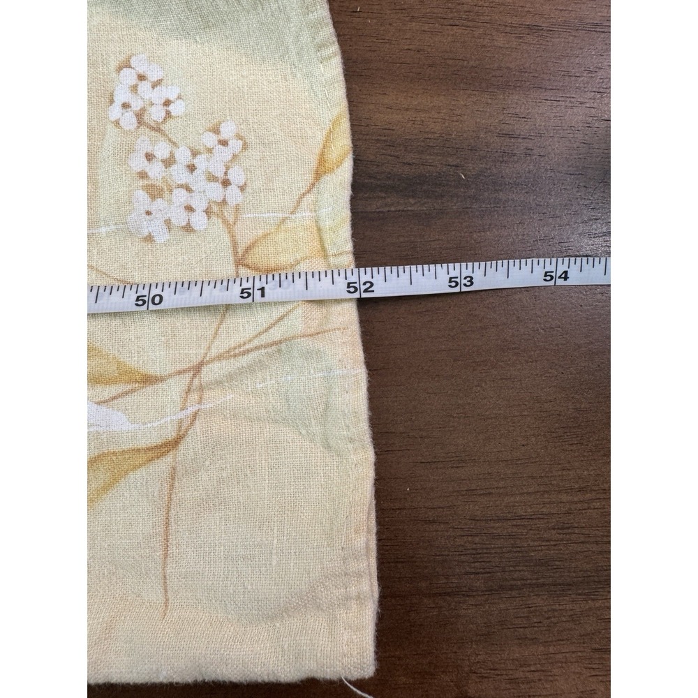 VTG 90s Real Cottagecore Yellow Floral Linen Maxi Dress 16 W Country Lagenlook - Picture 11 of 12